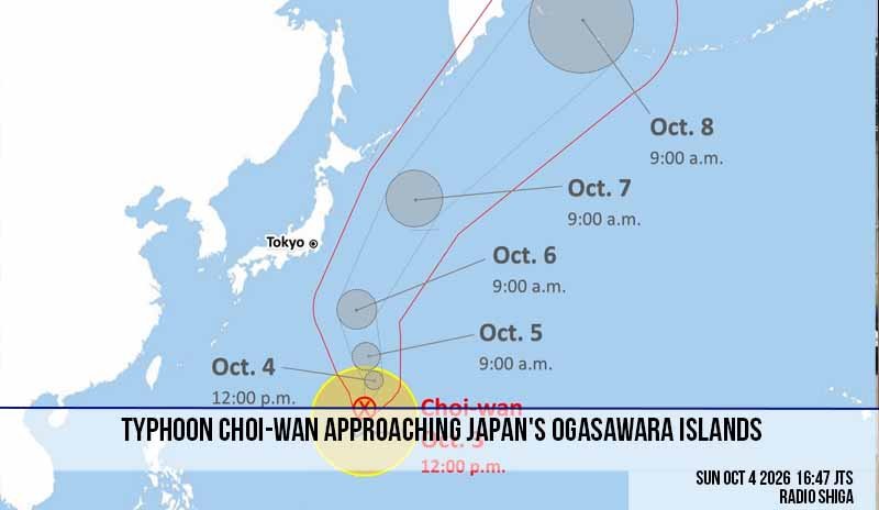 Tufão Choi-wan se aproxima das ilhas Ogasawara - Radio Shiga
